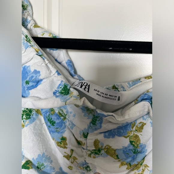Zara Blue/White Floral Dress - Sz XS - Picture 2 of 4